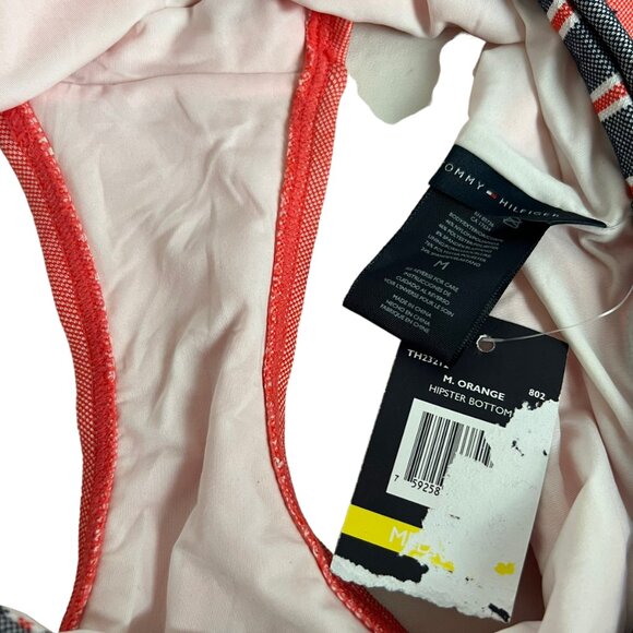 Tommy Hilfiger bikini bottoms red-orange blue Medium swimsuit swimwear - Picture 5 of 5